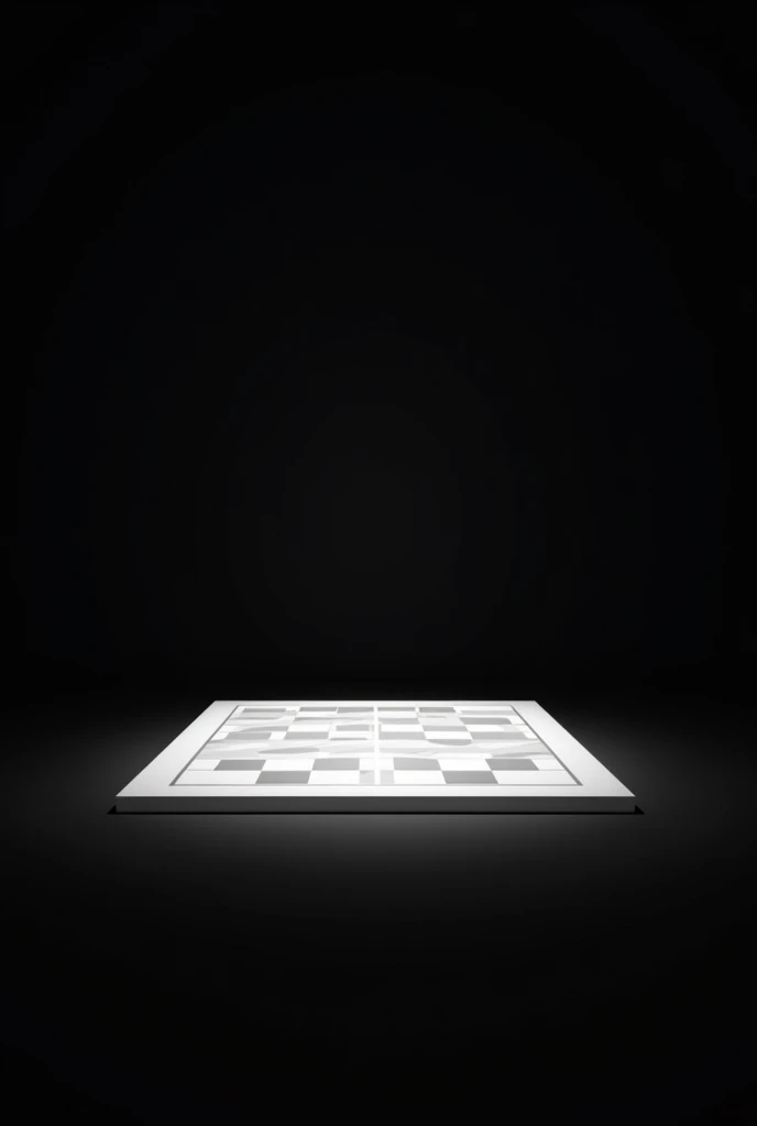 generate an image of a chess board where the background is pure black and the squares are all white of a chess board