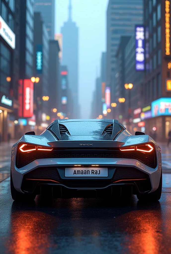 Generate a car with number plate named amaan raj.