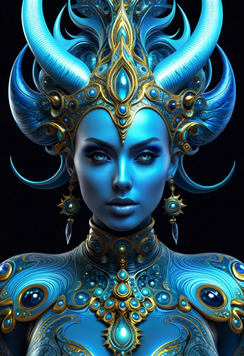 Tzeentch s a woman.((fractal)),((deep wiew)),photographic,ultra high resolution,hyperdetailed, masterpiece, 3d modelling, digital art. 