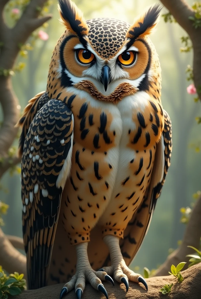 Female owl without leg