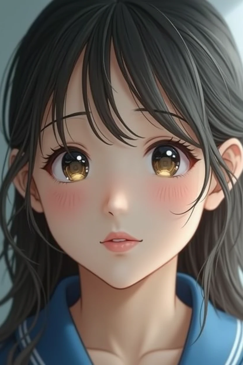 Realistic photos、Focus on the face of a cute high school girl