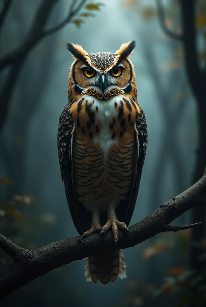 Female owl without a leg