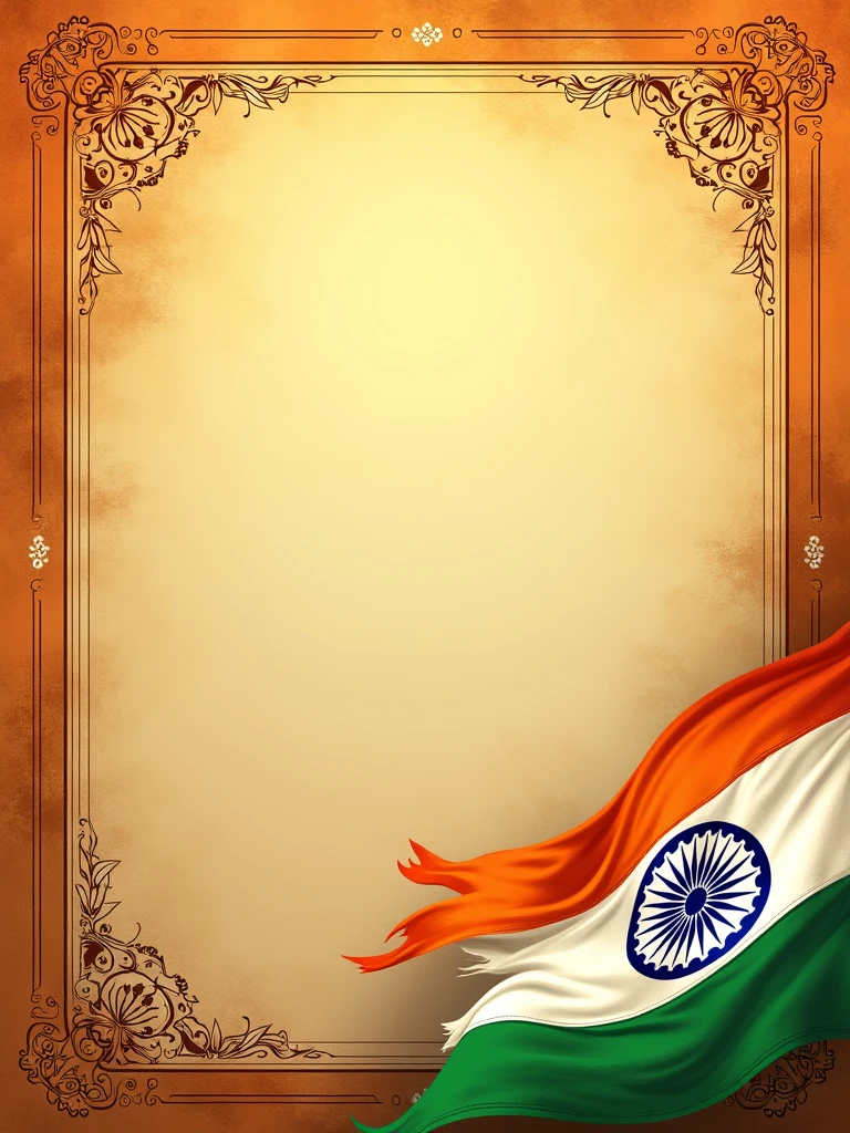 Create a social post border for Indian Independence Day