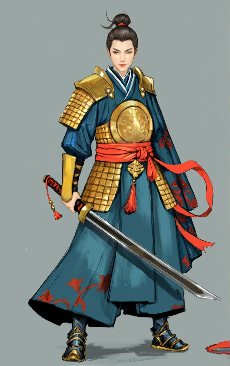 Full-length concept art is required., legs, whole height, for MMORPG, digital painting