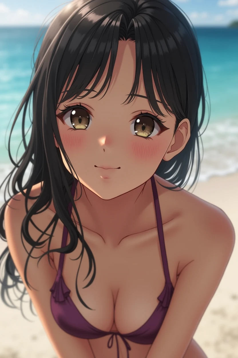 Realistic photos、Focus on the face of a cute high school girl、Bikini