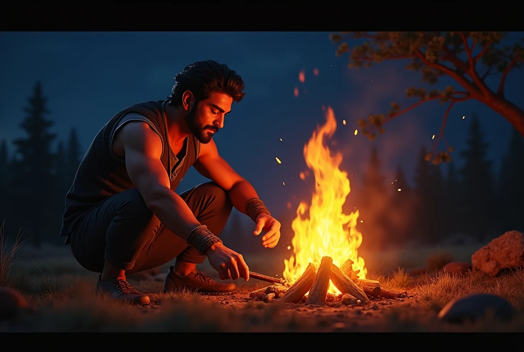 Asif tried to rekindle the campfire, but the flames grew brighter and closer to the ends
