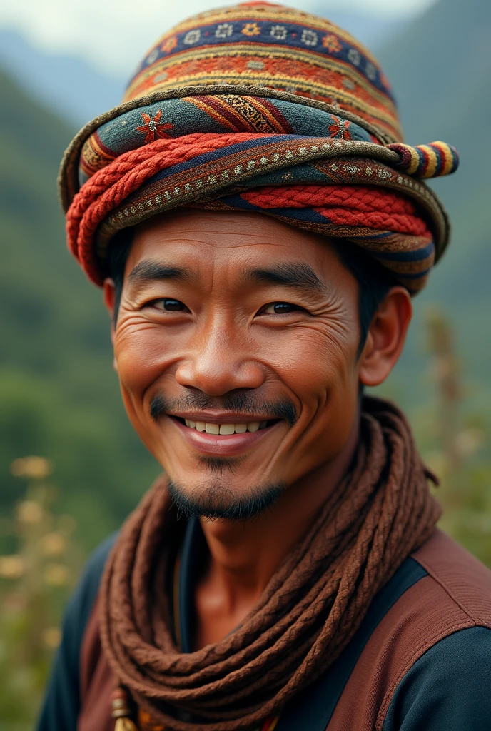 Greeting Namaste Nepali Limbu Male wearing Dhaka Topi