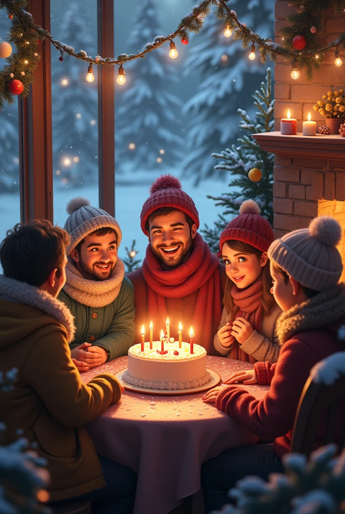 Birthday in December winter