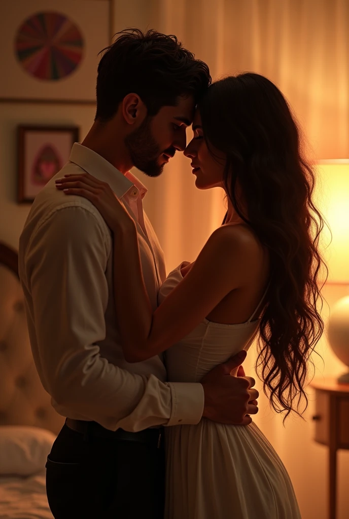 A women have a  with her husband