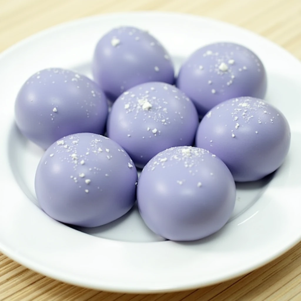 one taro flavored mochi without background