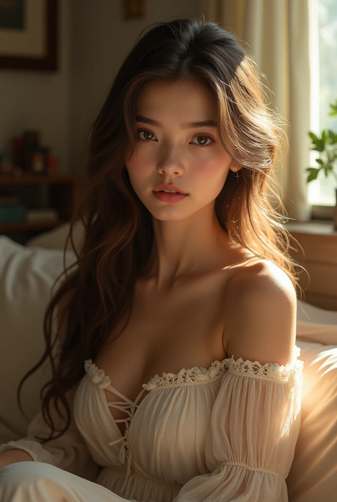 A beutiful girl at home real girl