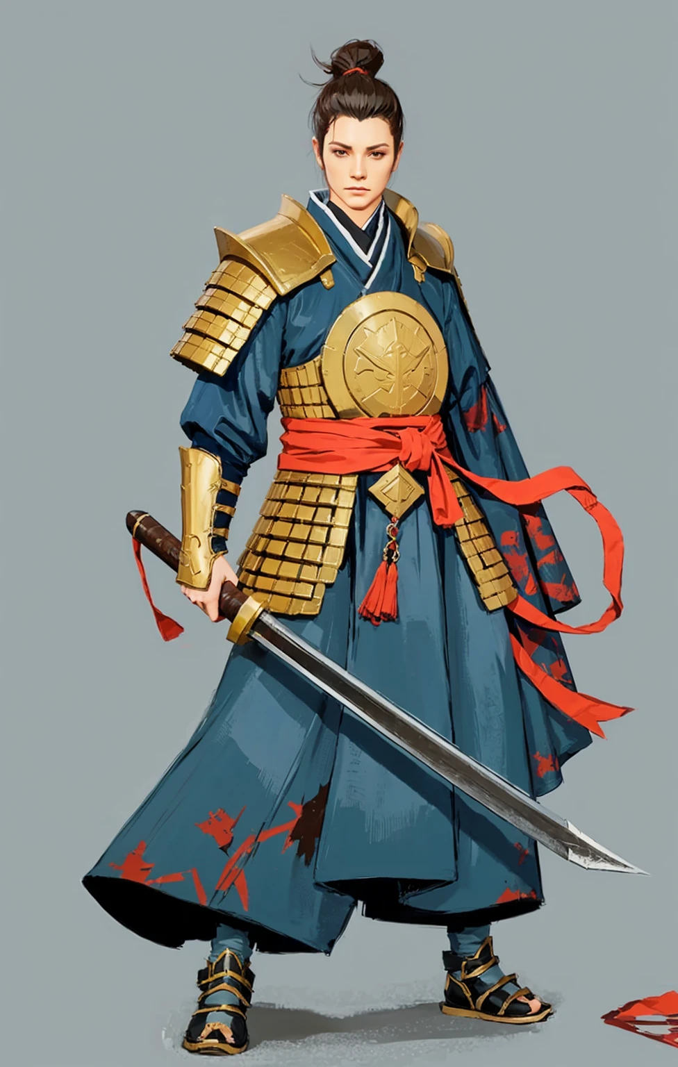 Full-length concept art is required., legs, whole height, for MMORPG, digital painting