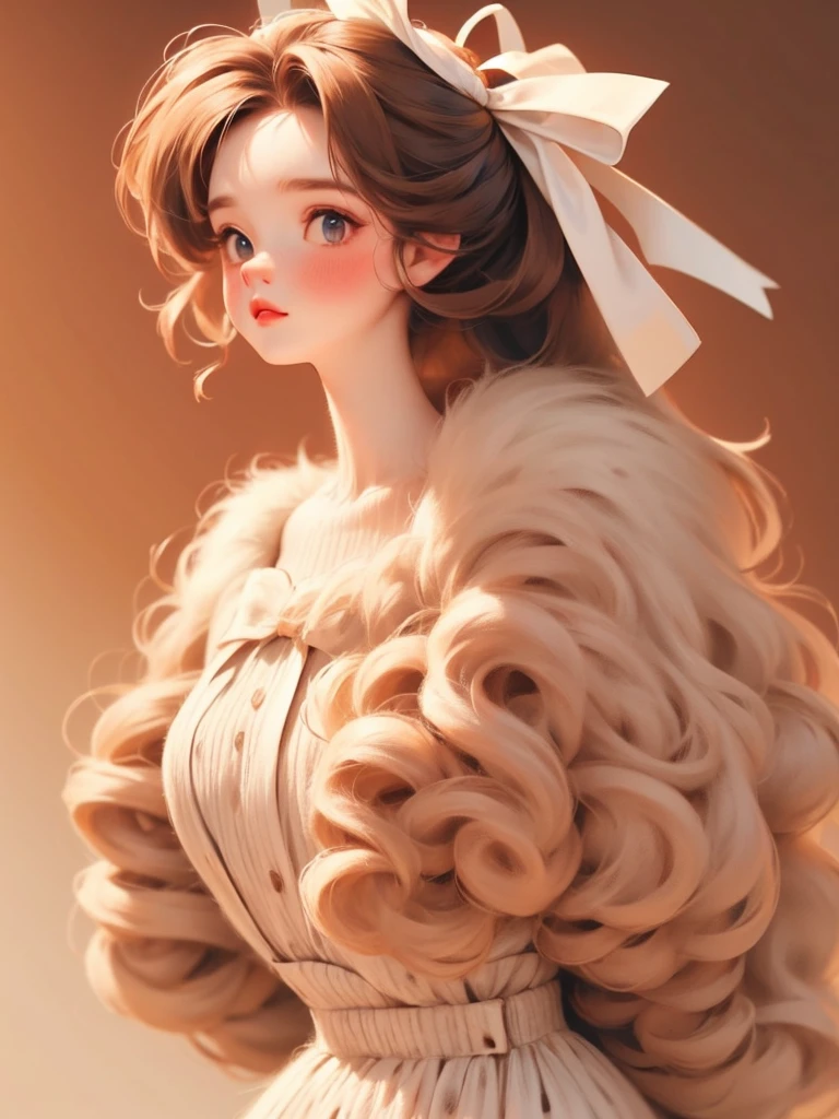 cute girl Wedding dress Ribbon on head