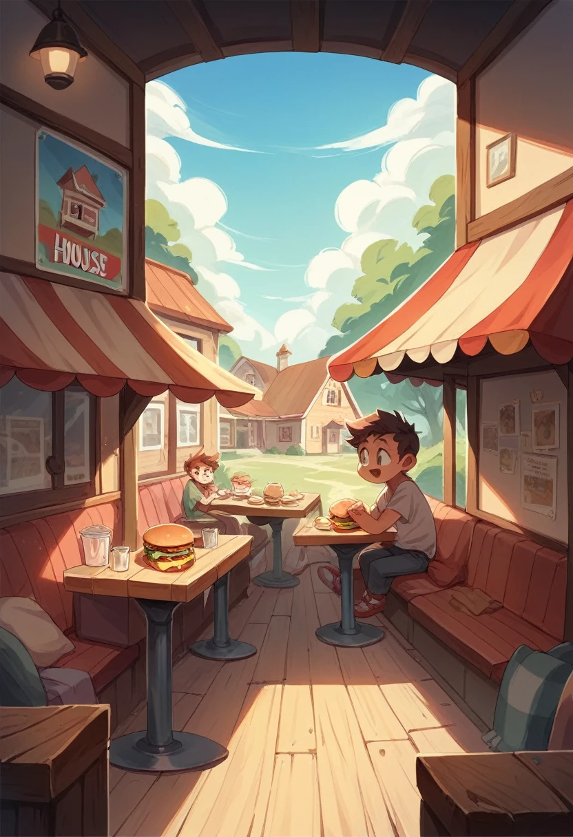 Create a poster for restaurant name BURGER HOUSE 