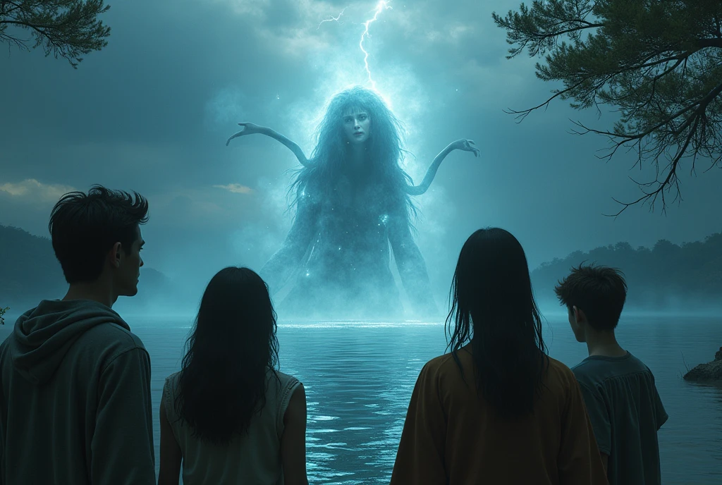 His friends noticed something strange rising in the water,