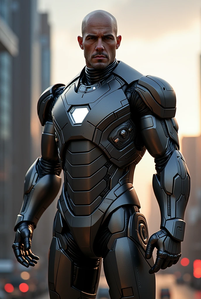 Make a picture of bald iron man