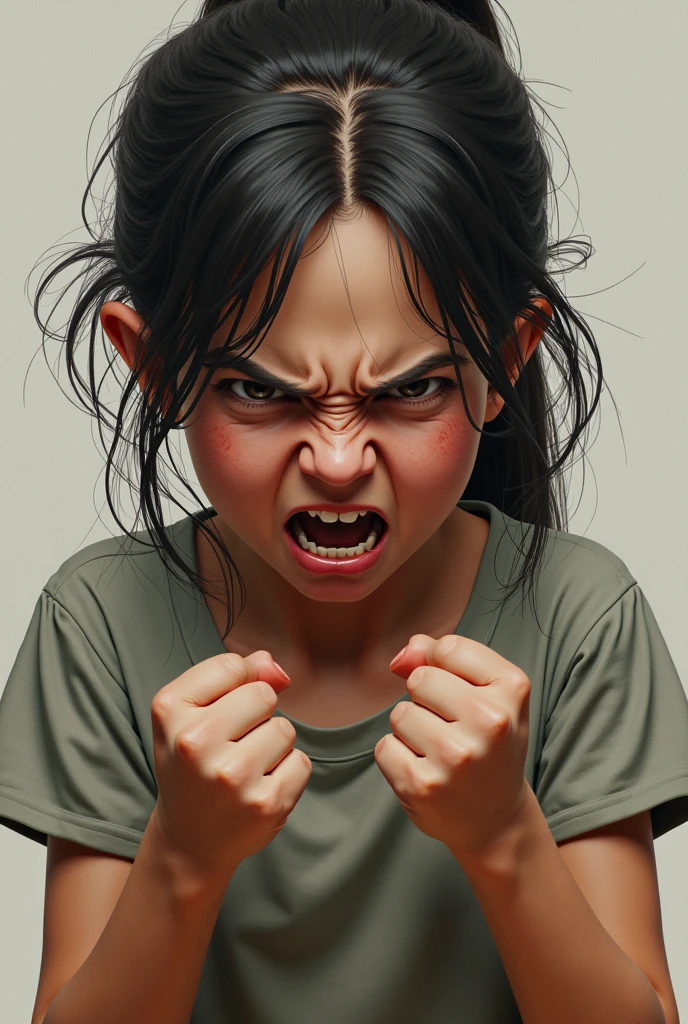 Create a girl.make her angry.more angry