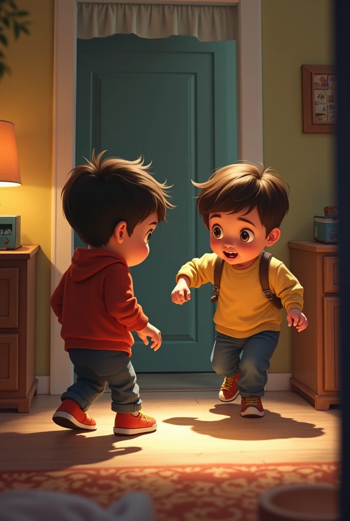  sneaking from behind brother 
