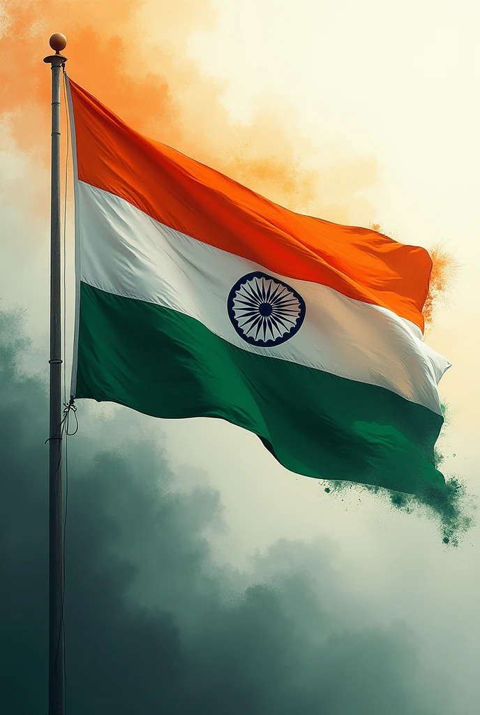 Dramatic and vibrant indian flag