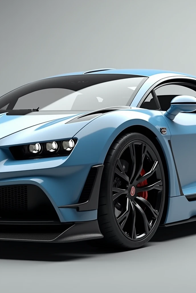 Body Design: Render the EB110 with its iconic angular design, featuring sharp, straight lines and pronounced edges. The car's profile should include a low, aerodynamic stance with a slightly wedge-shaped front. The body should exhibit a high level of detail with smooth panels and carefully placed creases. Avoid any rounded or flowing lines typical of the Chiron.Headlights: Depict the rectangular pop-up headlights in their extended position, showing the intricate internal mechanisms and bulb arrangement. Ensure the headlights have a flat, square profile with visible individual lenses, distinguishing them from the more rounded headlights of the Chiron.
Headlights: Depict the rectangular pop-up headlights in their extended position, showing the intricate internal mechanisms and bulb arrangement. Ensure the headlights have a flat, square profile with visible individual lenses, distinguishing them from the more rounded headlights of the Chiron.
Front Grille: Illustrate the small, rounded front grille with a detailed Bugatti 'EB' emblem centered within it. The grille should be surrounded by a fine mesh texture specific to the EB110, and avoid the larger, more open grille designs seen on the Chiron.
Front Grille: Illustrate the small, rounded front grille with a detailed Bugatti 'EB' emblem centered within it. The grille should be surrounded by a fine mesh texture specific to the EB110, and avoid the larger, more open grille designs seen on the Chiron.
Wheels: Show the EB110’s distinctive five-spoke alloy wheels with detailed close-ups of the wheel design, including the brake calipers and rotors visible behind the wheels. The wheels should have a more angular, traditional design, not the larger, multi-spoke or complex patterns seen on the Chiron.
Doors: The scissor doors should be closed, with visible details of the door handles and hinges. The handles should be small and flush with the body, typical of the EB110's design. The door panels should have a flat, straight appea