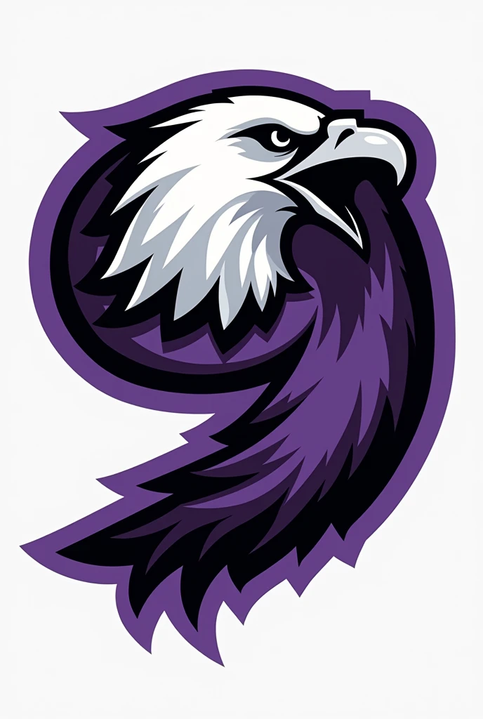 Create a 9th grade interclass logo that has an eagle as an image and the number 9 in purple and black
