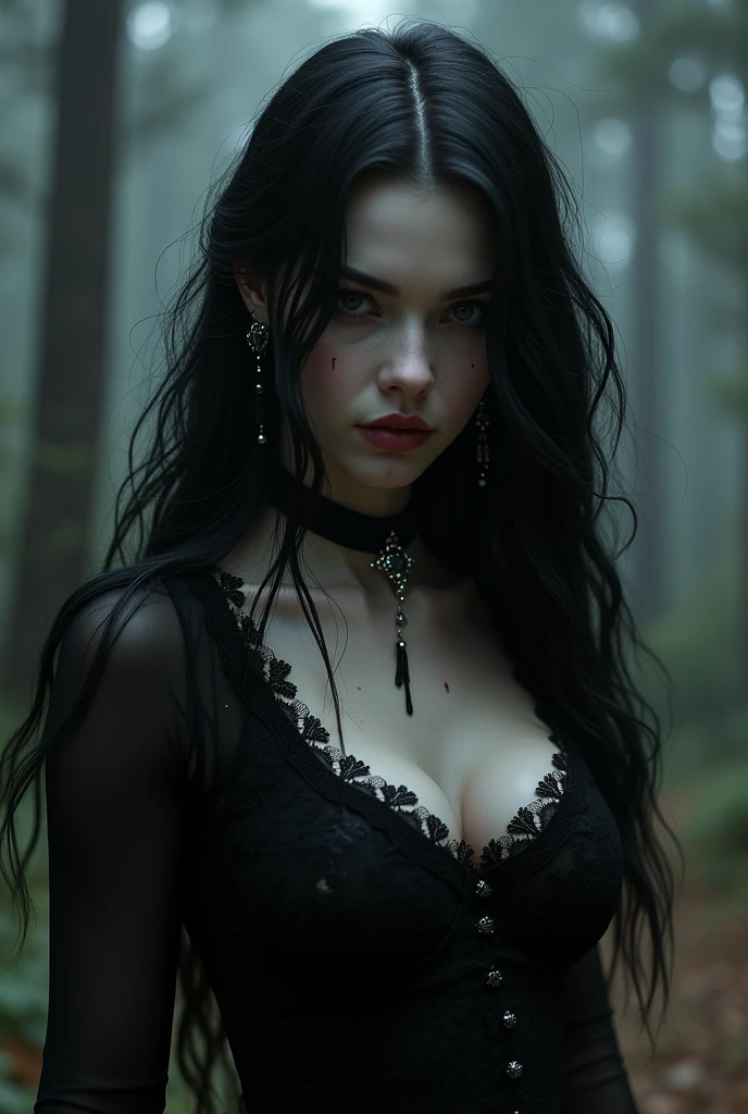 Raven Noir a striking woman figure with long, raven-black hair that cascades down her back in waves. Her pale skin contrasts sharply with her dark attire. She has piercing grey eyes that seem to hold a depth of unspoken secrets. Standing at a medium height, her presence accentuated by her elegant, gothic attire, often featuring dark, lacy dresses and a choker with a silver pendant. She moves with a grace that both alluring and slightly unnerving amazing artwork of sexy cute goth vampire woman, long hair, ahegao, materpiece, d, amazing lighting, in a church, artstation, award winning, stunning, aesthetic, depth, shading. A full shot of a beautiful vampire goth woman with vampire fangs dripping blood all over her body, black hair white skin, big boobs, cinematic lighting, candle lit, ((wearing stockings and garter)) (((no clothes))), (((naked))), (delicate nipples), (tight ). Realistic, Photorealism, 4K. Sexy gaze, (((NSFW)))
Looks like vagina: abalone | Fun Lora,(((in the dark, in the dim deep mountain pass, looking away, round face))), ((eccentric pose, showing off her pubic hair)), blouse, wide spread legs, hoodie, transparent mesh panties , earrings,