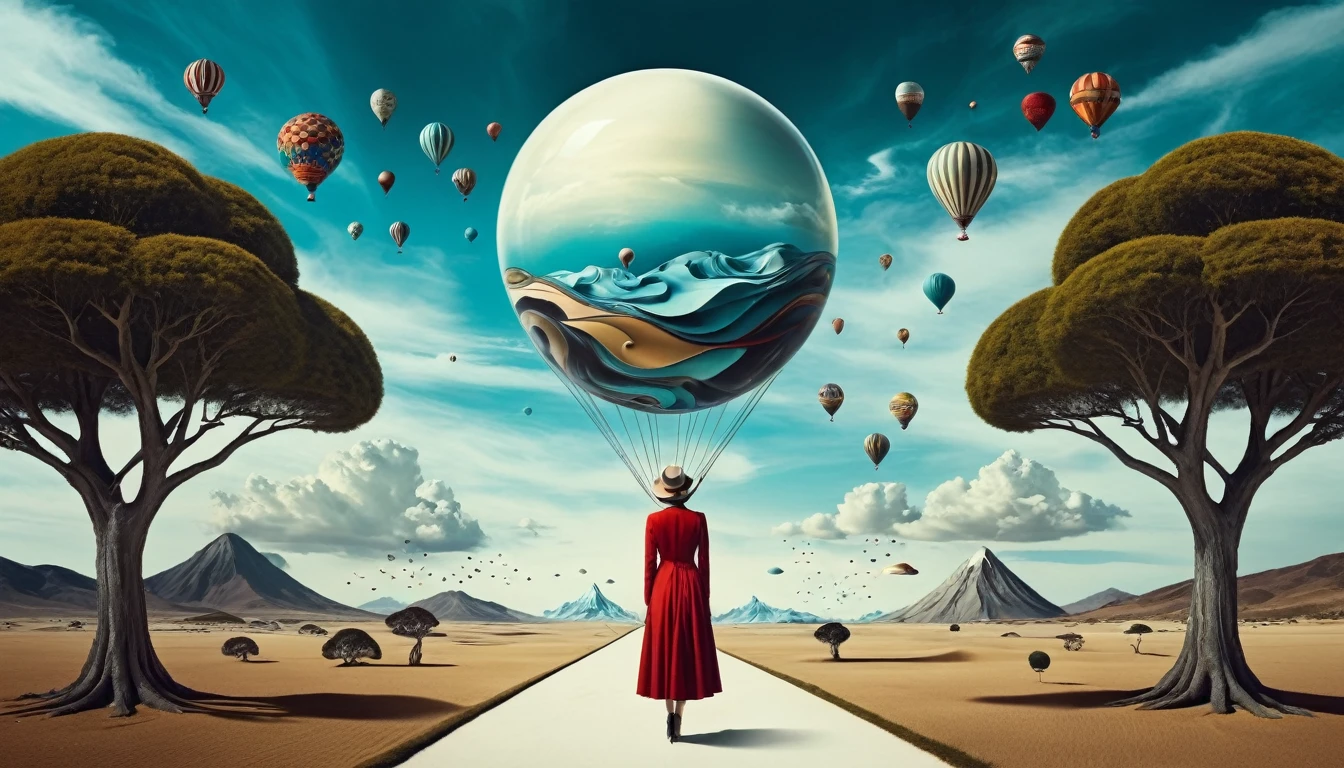 develop me a surrealist art with a woman