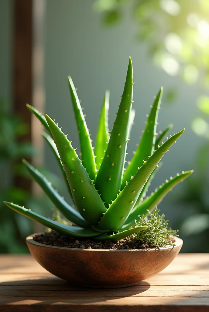 Aleovera plant on  table