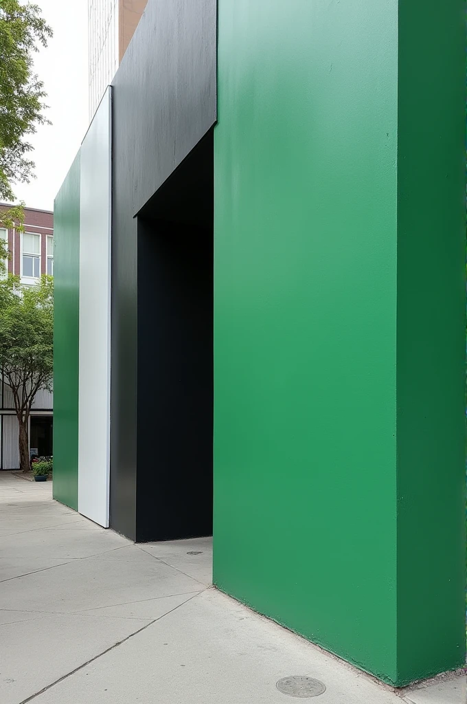 Combine a wall with green, black and white