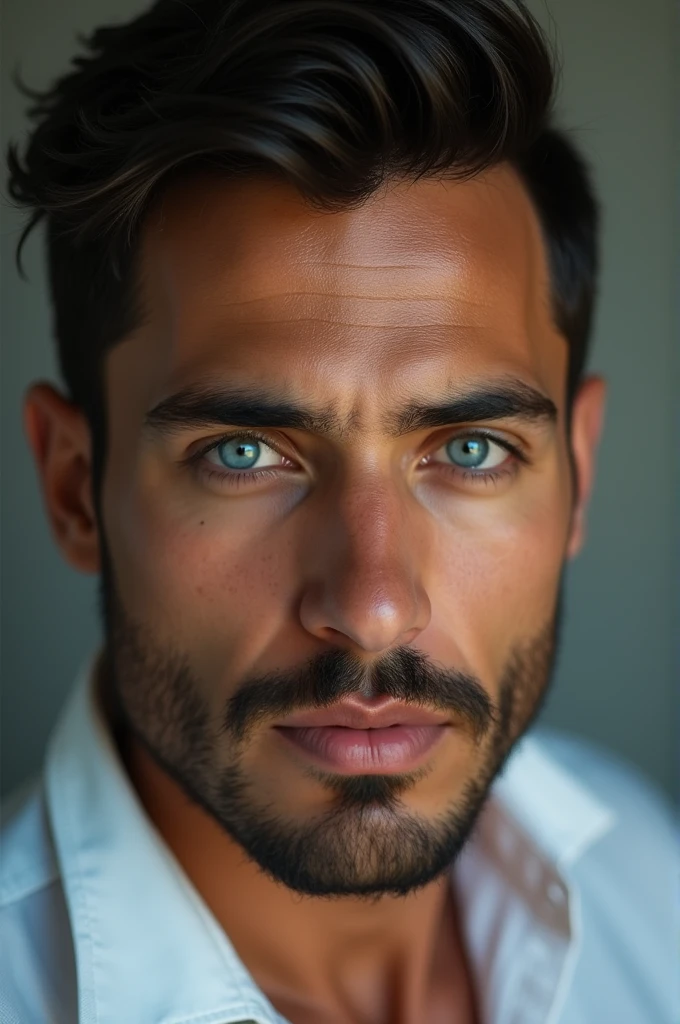 You can create me a white Latino man with blue eyes