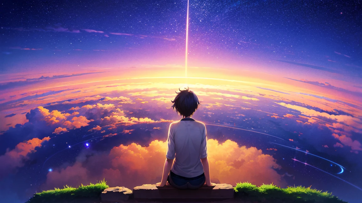 anime anime wallpapers with a view of the sky and stars, cosmic skies. by makoto shinkai, anime art wallpaper 4 k, anime art wallpaper 4k, anime art wallpaper 8 k, anime sky, amazing wallpaper, anime wallpaper 4 k, anime wallpaper 4k, 4k anime wallpaper, makoto shinkai cyril rolando, anime background art, no character