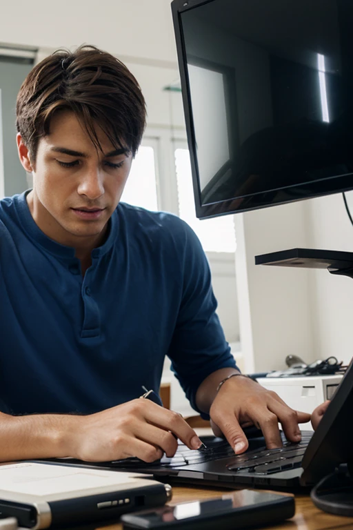 Create men using computer 