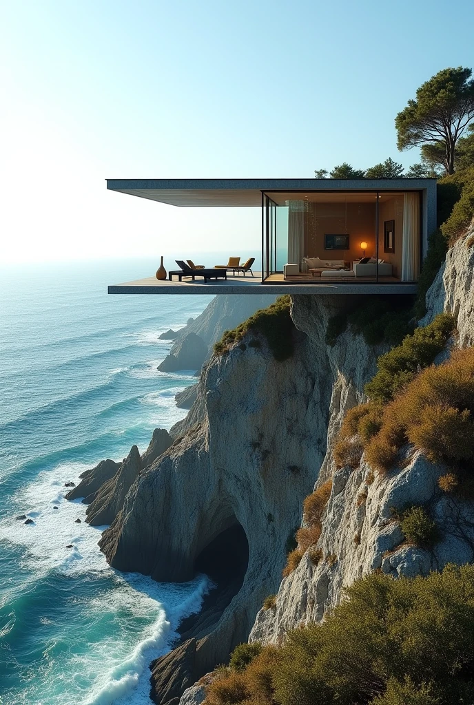 Cliffside house with panoramic sea views 