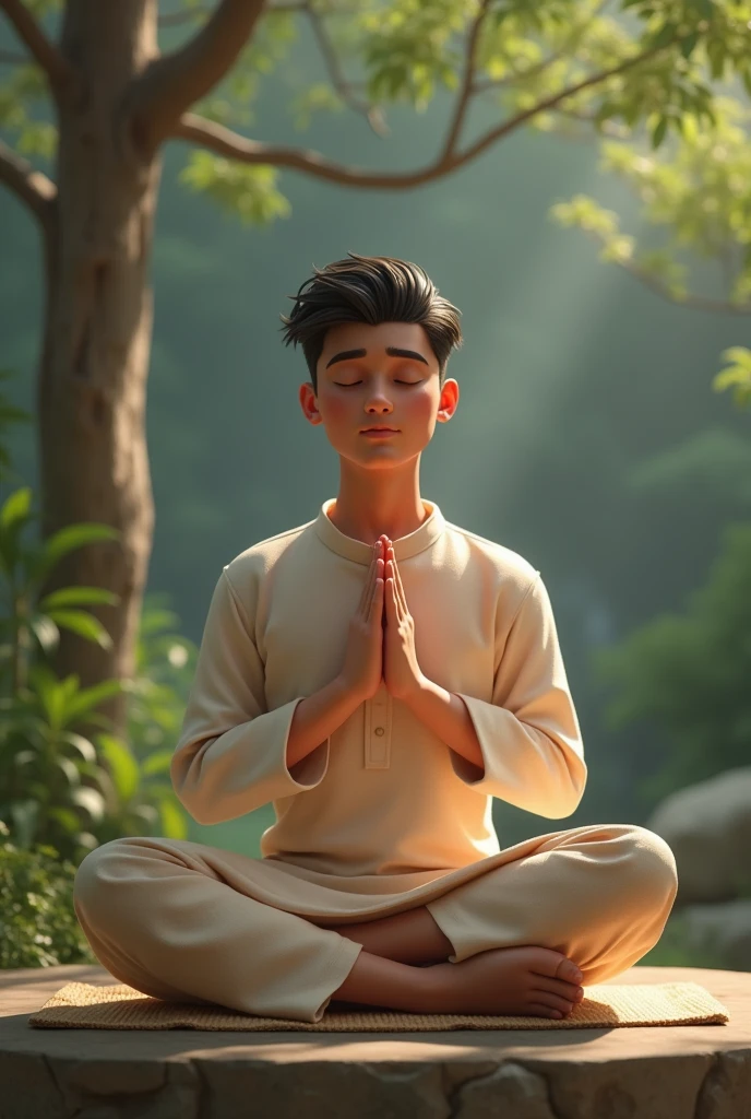 A 25 year old boy doing namskar