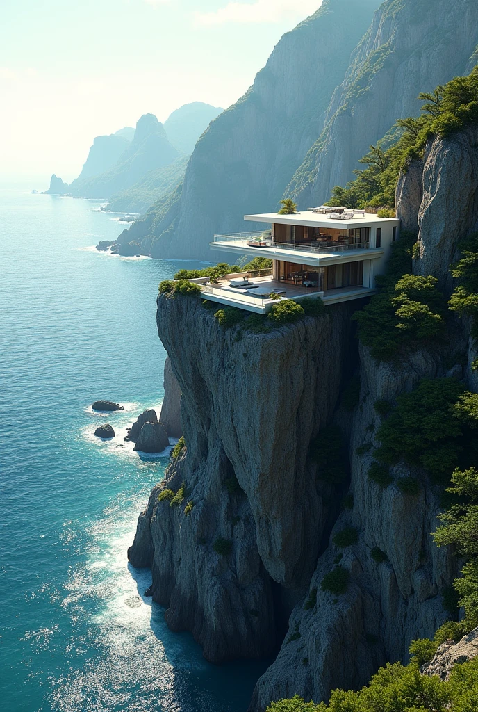 Cliffside house with panoramic sea views