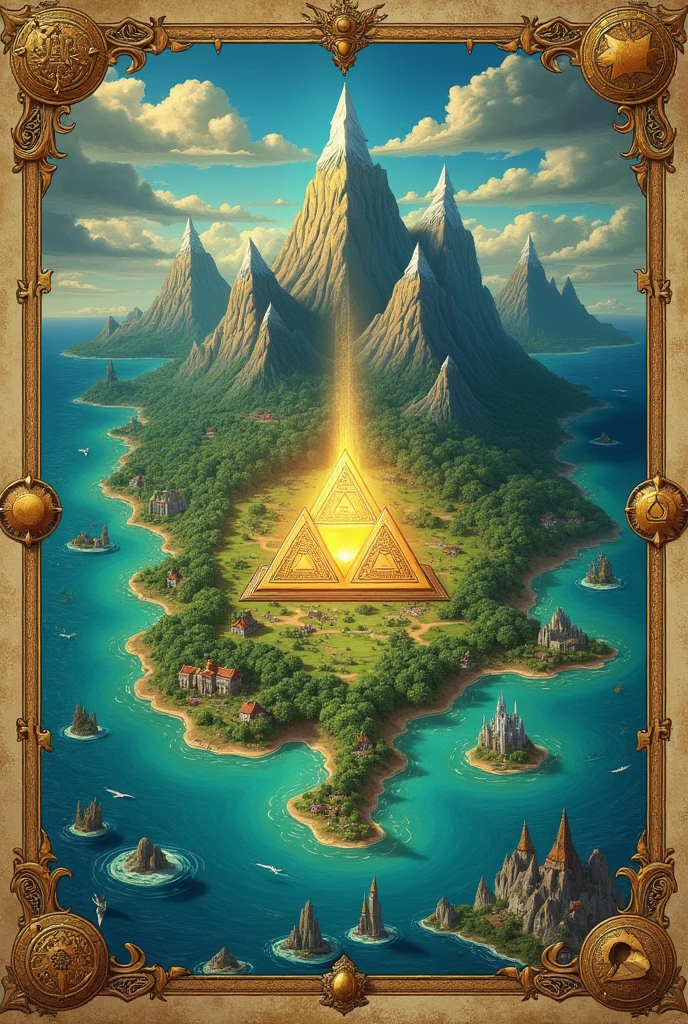 Zelda Map in French with Triforce Island