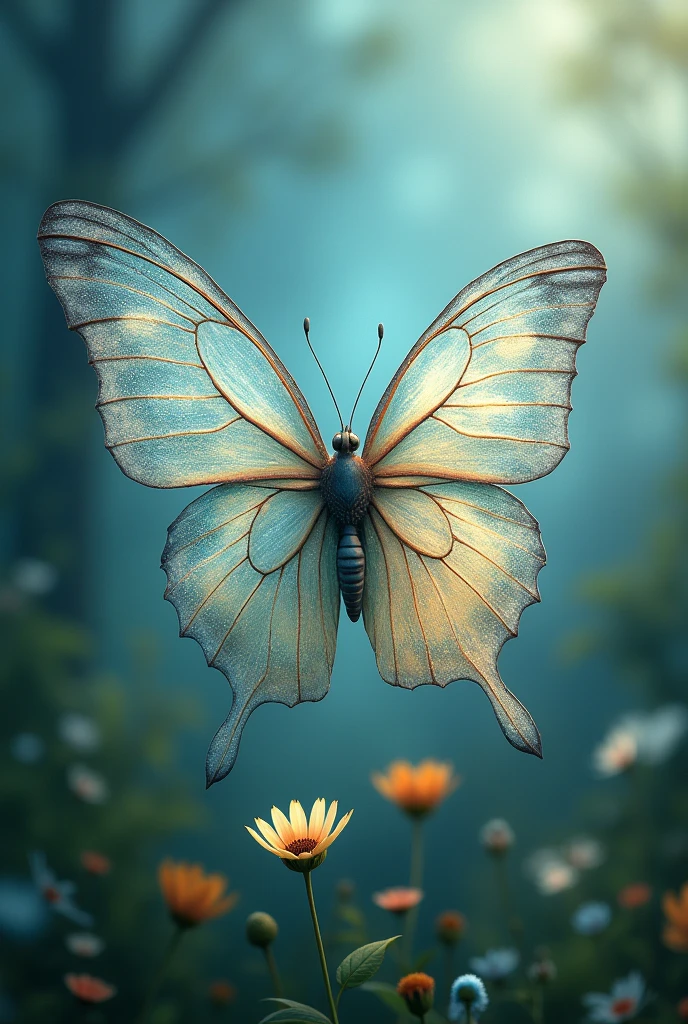 create a cover for a book "on the wings of a butterfly"