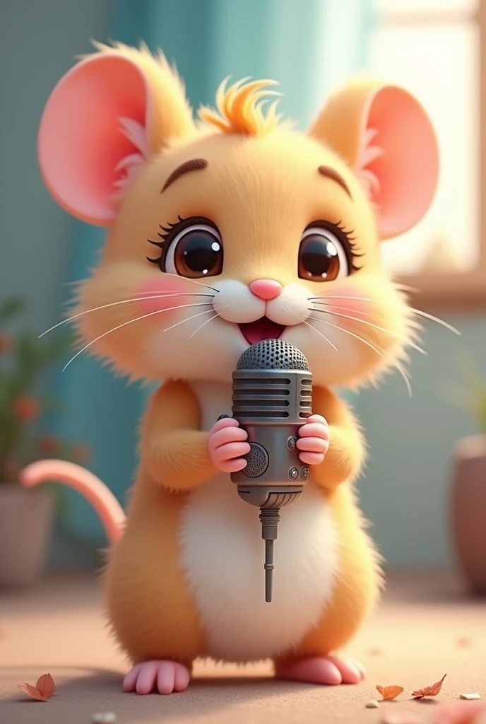A cute with mic
