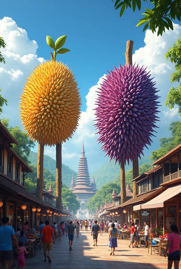 Purworejo with mangosteen and durian monuments