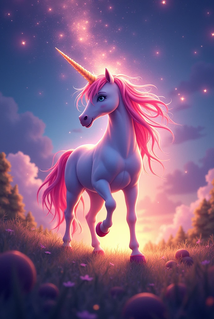 "Create a captivating title page that showcases Sparkle, the brave sparking unicorn, in a radiant scene symbolizing her courage and the magic of the land."