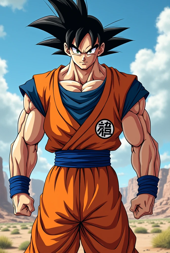 Goku with muscular body

