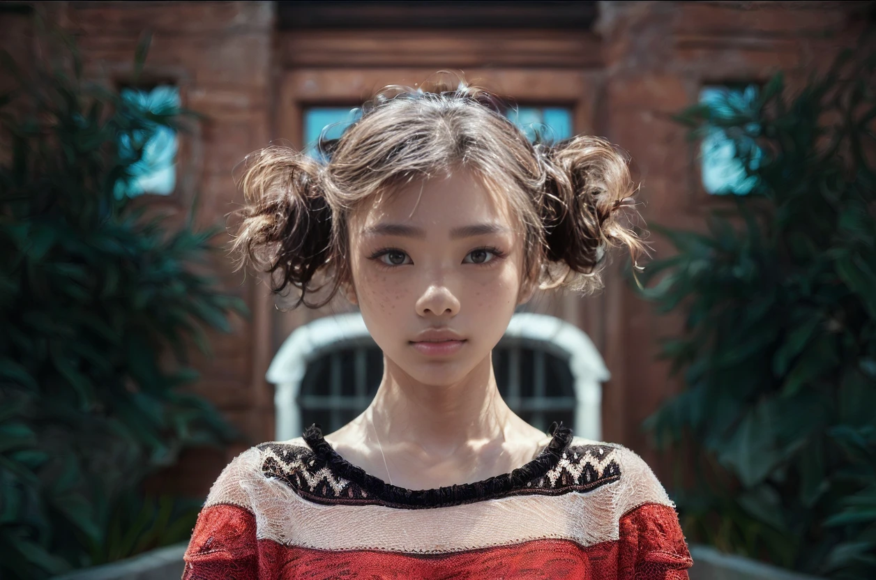 (portrait, editorial photograph of a beautiful asian girl, adorable face, freckles,  long brown curly hair, hazel eyes, by lee jeffries, nikon d850, film stock photograph ,4 kodak portra 400 ,camera f1.6 lens ,rich colors ,hyper realistic ,lifelike texture, dramatic lighting, (highly detailed face:1.4), perfect eyes, realistic iris, perfect teeth, (smile:0.7), (background dark, shadow of the leaves, moody, cleavage), sun rising, early morning light, Wishing for something, masterpiece, best quality, photorealistic, Citizen of Guinea-Bissau, very cute super model, perfect anatomy, skinny, ((small breasts)), ((rear view))
