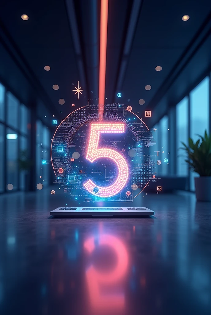 5 year work anniversary. Celebratory backgroud for some who Likes tech, entrepreneurship. No humans in the picture