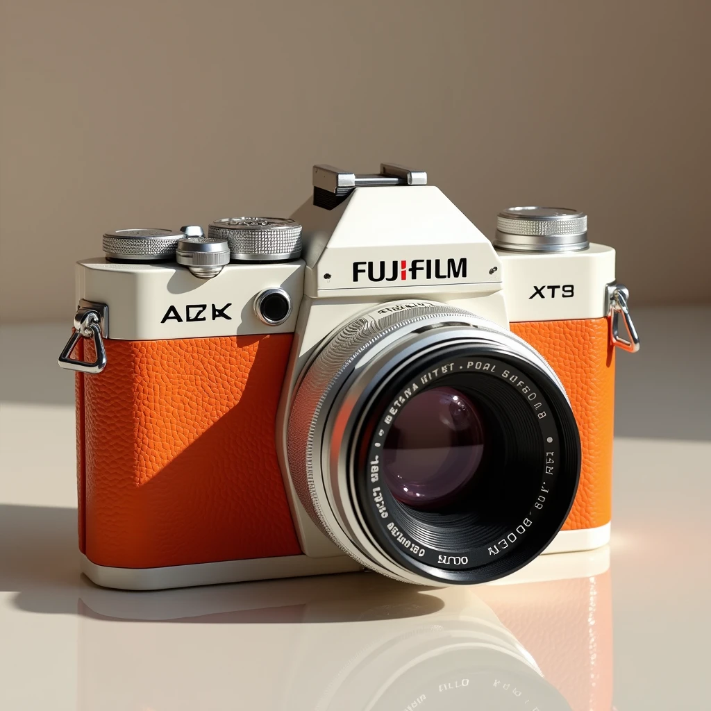 Fujifilm xt3 custom paint with vintage white  and orange 