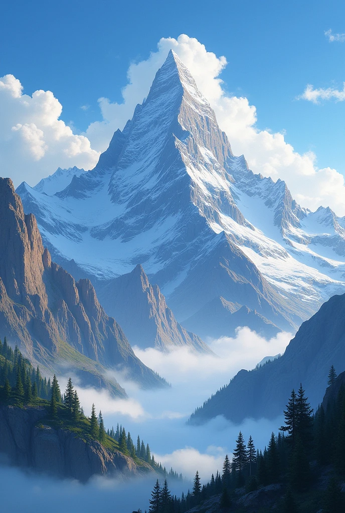 Paint a picture of majestic mountains