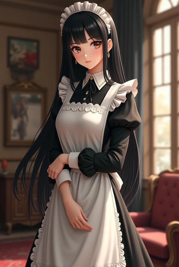 Black-haired maid