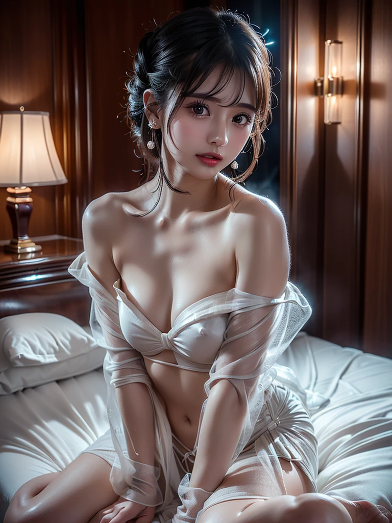 (((Luxurious luxury hotel room 1.5)))、(((A little dim 2.0)))Professional Lighting、(((Professional Lighting 1.5)))、Translucent skin texture、Beautiful Skin、Beautiful Skin、Glowing Skin 1.5、(((Whitening 1.5)))、(((Updo1.5)))、、音符のEcstasy、(((Nude 1.5)))、Off the shoulder、Profile 1.4、See-through 1.5、No bra、Mid-shot photo、Simple Earrings、((tea hair))、((Mid-length hair))、Updo、sex appeal、Sex Appeal、Ecstasy、(((Mid-shot photo1.5))、(((Dynamic pose 1.85)))、(((sexy pose 1.85)))、(((One woman)))、lure、Invite、Alluring、