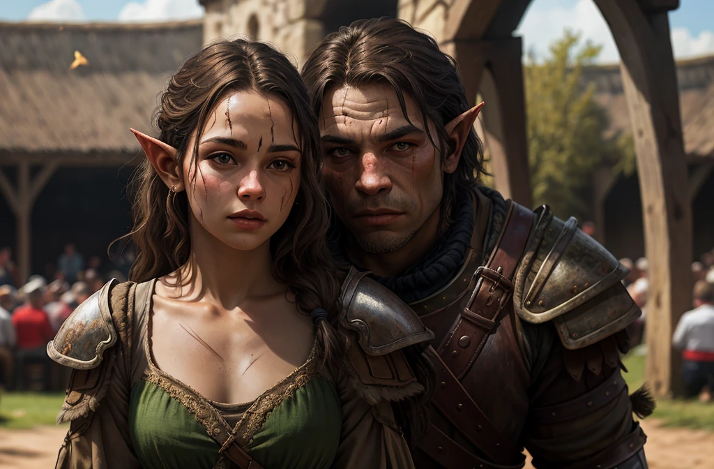 orc:1.2, 1boy, male focus, armor, scar, scars, green eyes, pointy ears, depth of field, outdoors, realistic:1.3, in a medieval arena, medieval, alloldrpgarts1 RpgRiftingInThe90s, extremely high quality RAW photograph, detailed background, intricate, Exquisite details and textures, highly detailed, ultra detailed photograph, warm lighting, 4k, sharp focus, high resolution, detailed skin, detailed eyes, 8k uhd, dslr, high quality, film grain, Fujifilm XT3,