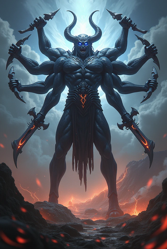 Make a pic of dark asura from the game asura the wrath