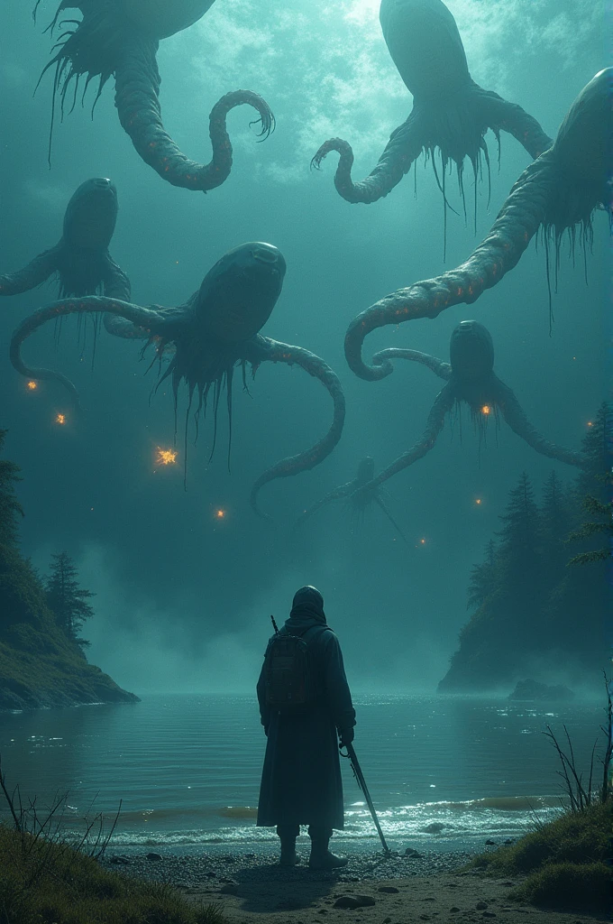 Unidentified creatures emerge from Lake Biwa. Unidentified creatures Chi-kun appear in large numbers. Chibumaru is dispatched to exterminate them.
